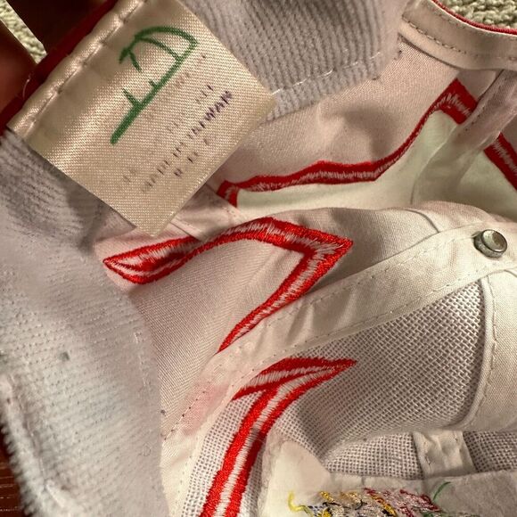 VINTAGE Daytona Speedway Hat Mens White Red Shark Tooth Strapback NASCAR 90s * - Picture 9 of 10